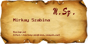 Mirkay Szabina névjegykártya